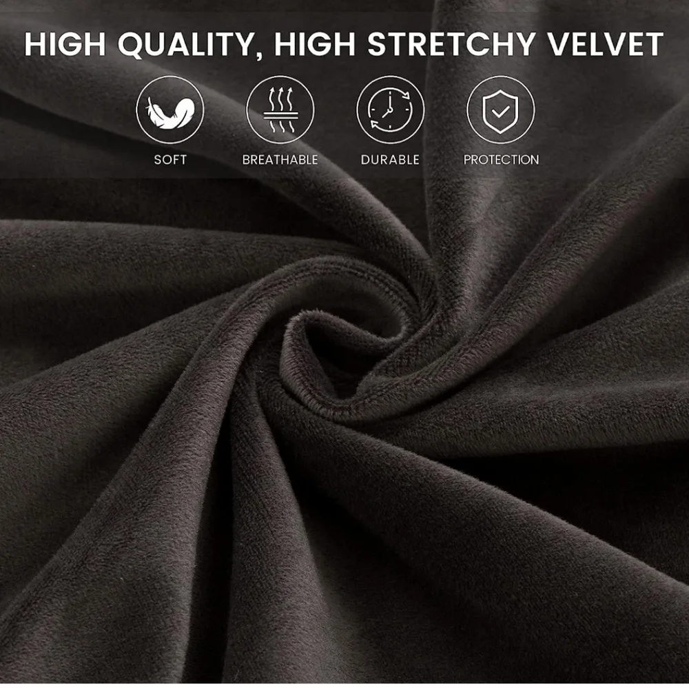 Dark Gray Velvet Club Chair Slipcover NWOT